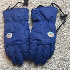 Kids Navy Mittens with Adjustable Straps